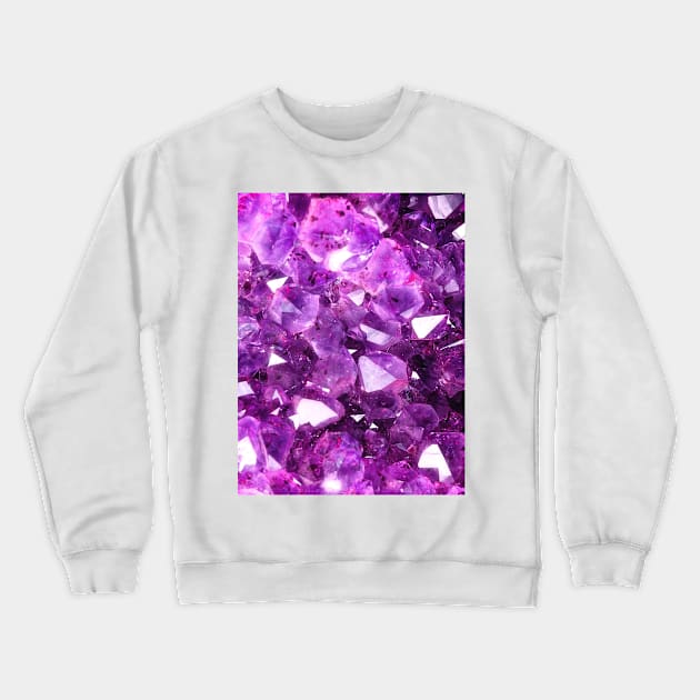 Purple Amethyst Geode Crystal Crewneck Sweatshirt by NewburyBoutique